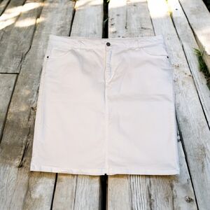 Laura Scott White Jean Skirt Brushed Softy Denim SZ 16